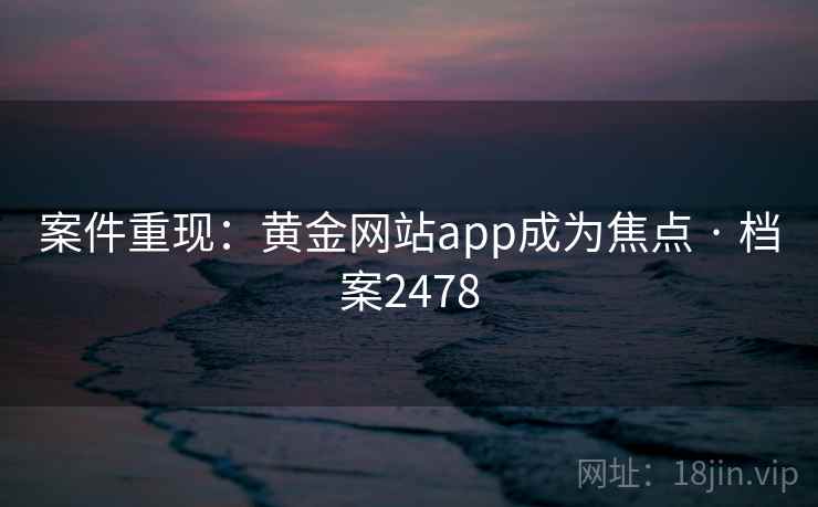 案件重现：黄金网站app成为焦点 · 档案2478  第2张